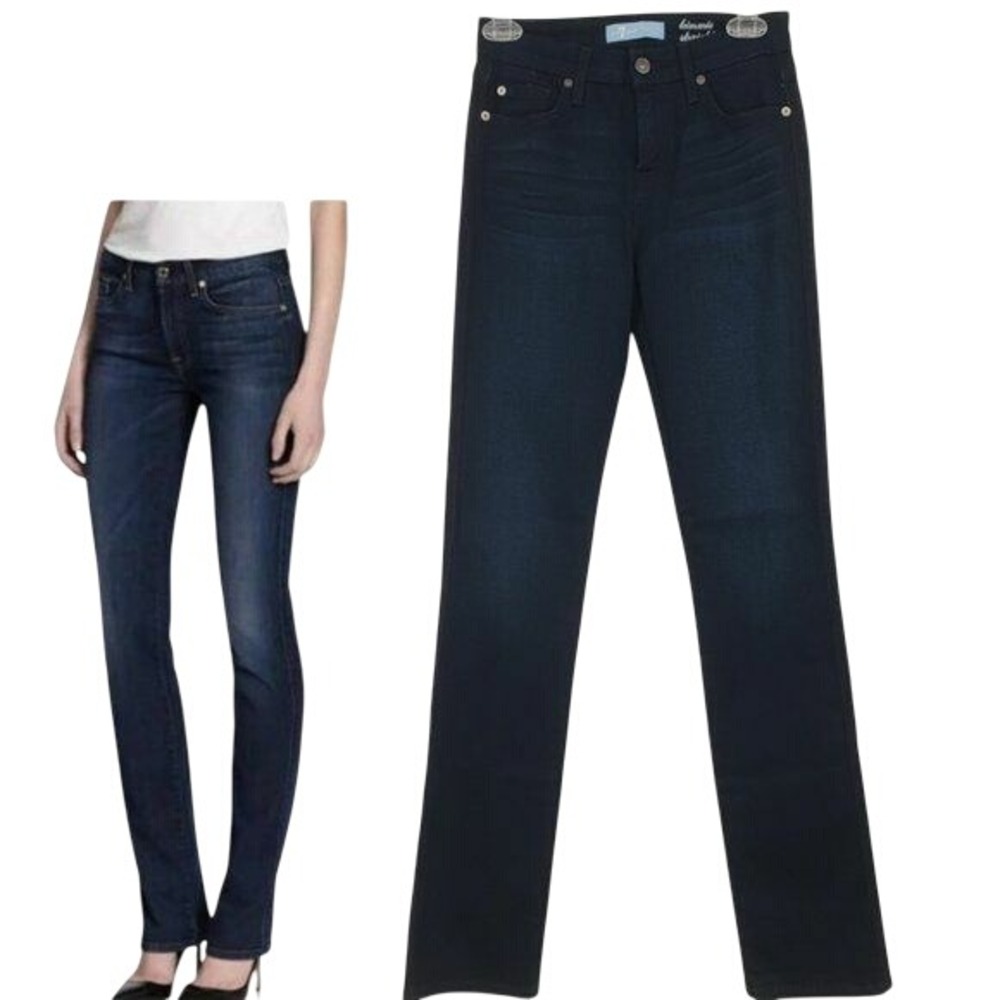 7 For All Mankind Kimmie Straight Leg Jeans Dark Wash Women's Size 26 NWOT